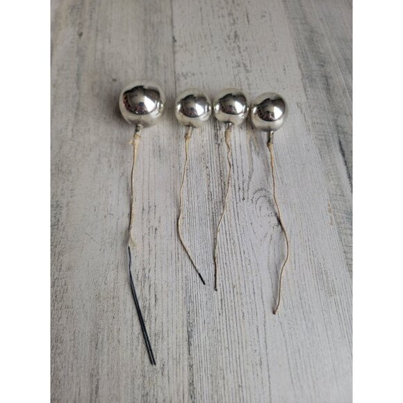 Vintage silver branch pick ornament mercury glass Xmas - Picture 1 of 12